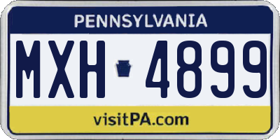 PA license plate MXH4899