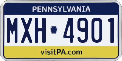 PA license plate MXH4901