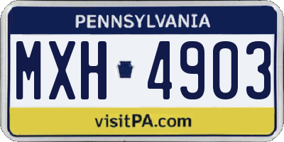 PA license plate MXH4903
