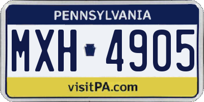 PA license plate MXH4905