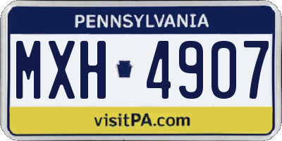 PA license plate MXH4907