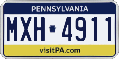 PA license plate MXH4911