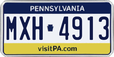 PA license plate MXH4913