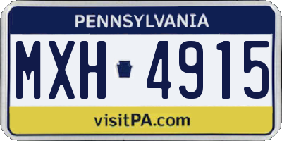 PA license plate MXH4915