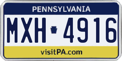 PA license plate MXH4916