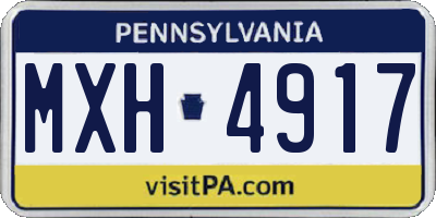 PA license plate MXH4917