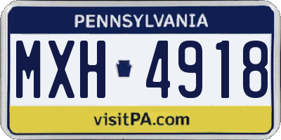 PA license plate MXH4918