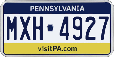 PA license plate MXH4927