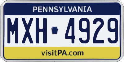 PA license plate MXH4929