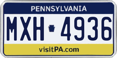 PA license plate MXH4936