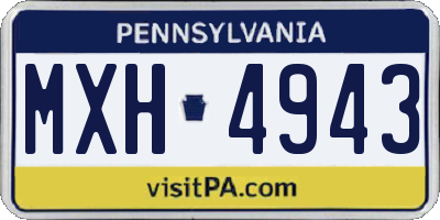 PA license plate MXH4943
