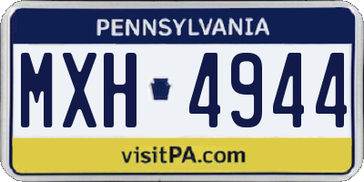 PA license plate MXH4944