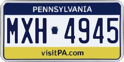 PA license plate MXH4945