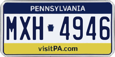 PA license plate MXH4946