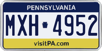 PA license plate MXH4952