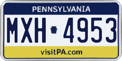 PA license plate MXH4953