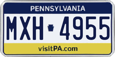 PA license plate MXH4955