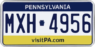 PA license plate MXH4956