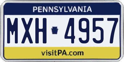 PA license plate MXH4957