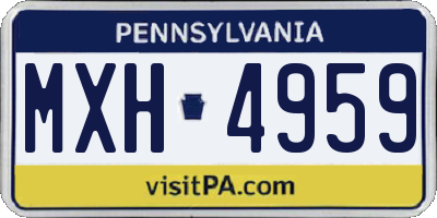 PA license plate MXH4959