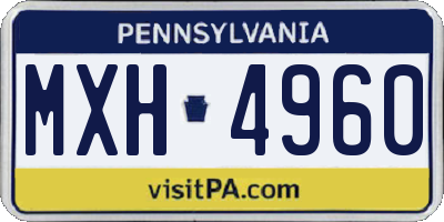 PA license plate MXH4960