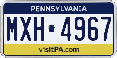 PA license plate MXH4967