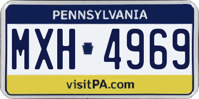 PA license plate MXH4969