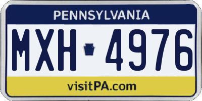PA license plate MXH4976