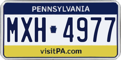 PA license plate MXH4977