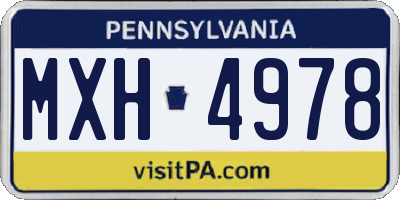 PA license plate MXH4978