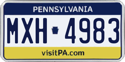 PA license plate MXH4983