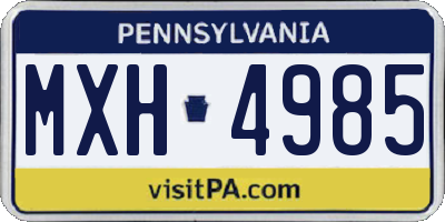 PA license plate MXH4985