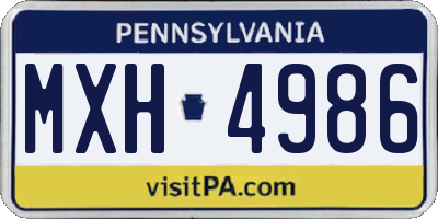 PA license plate MXH4986