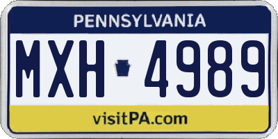 PA license plate MXH4989