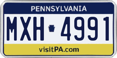 PA license plate MXH4991