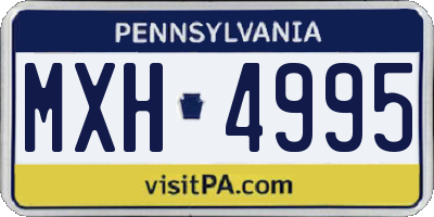 PA license plate MXH4995