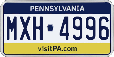 PA license plate MXH4996
