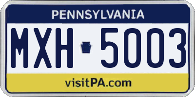 PA license plate MXH5003