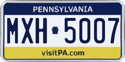 PA license plate MXH5007