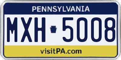 PA license plate MXH5008