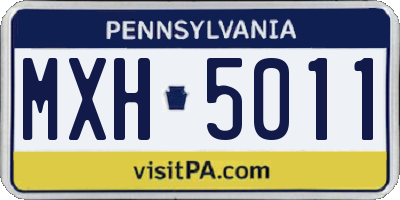 PA license plate MXH5011