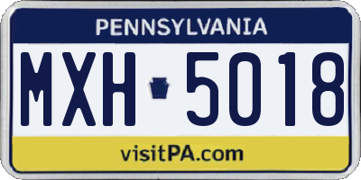 PA license plate MXH5018