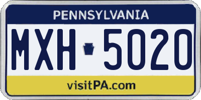 PA license plate MXH5020
