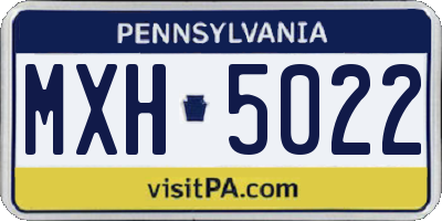 PA license plate MXH5022