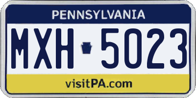 PA license plate MXH5023