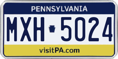 PA license plate MXH5024