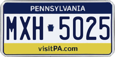 PA license plate MXH5025