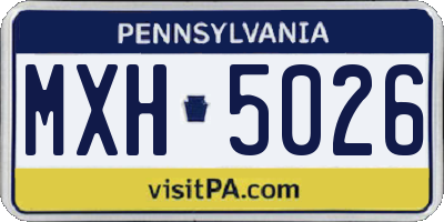 PA license plate MXH5026
