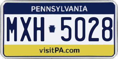 PA license plate MXH5028