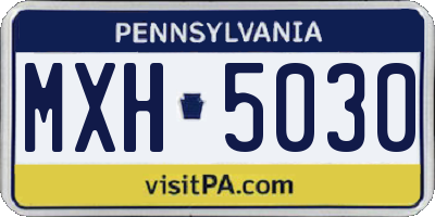 PA license plate MXH5030